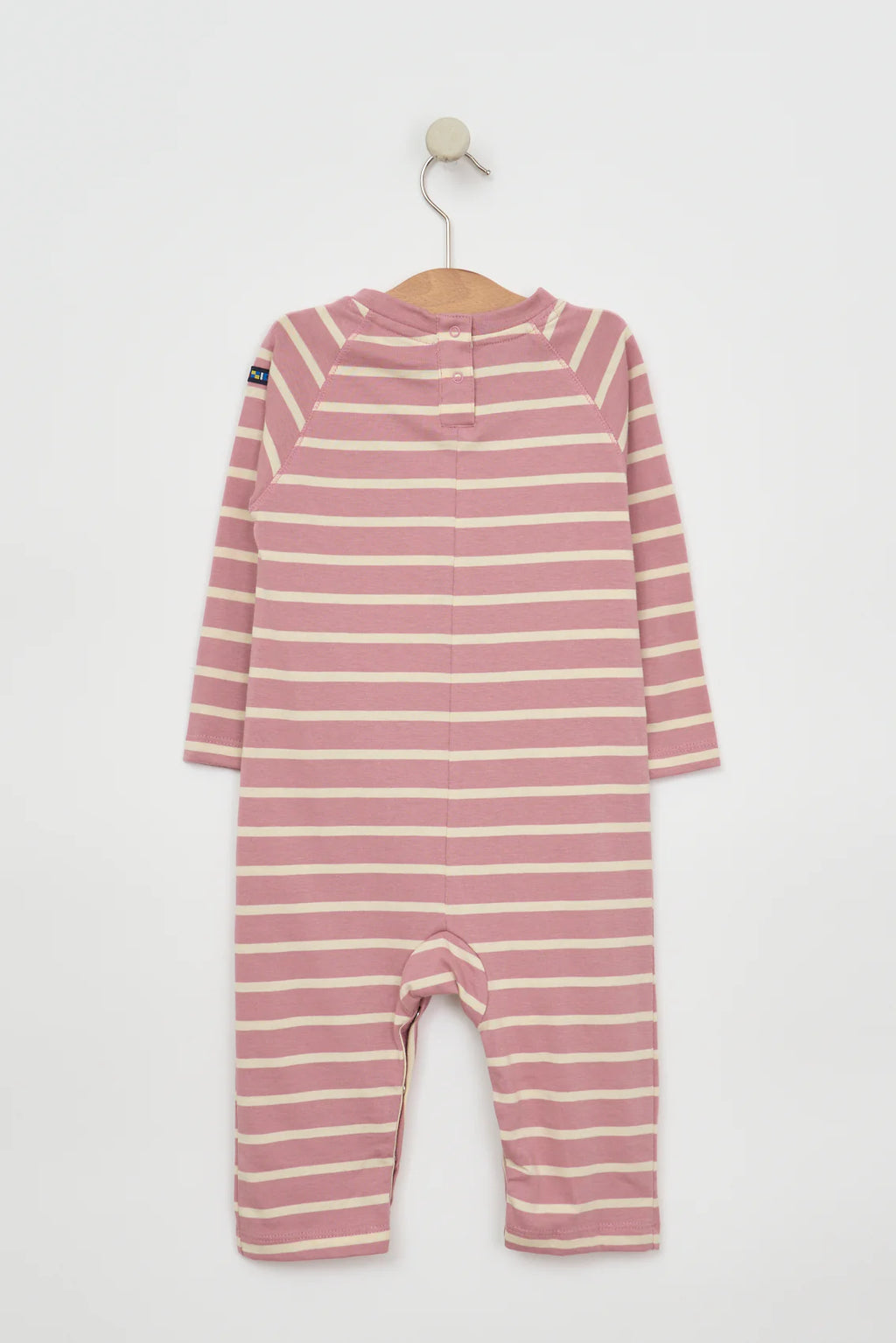 Enterizo a a rayas manga larga rosado