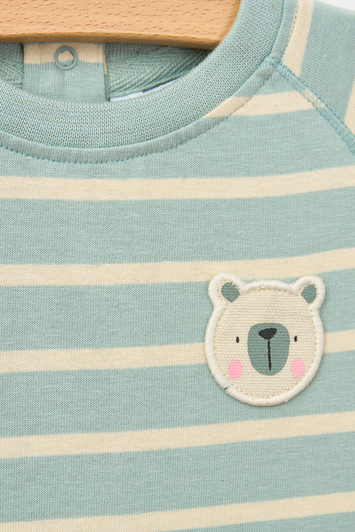 Enterizo a a rayas manga larga aguamarina