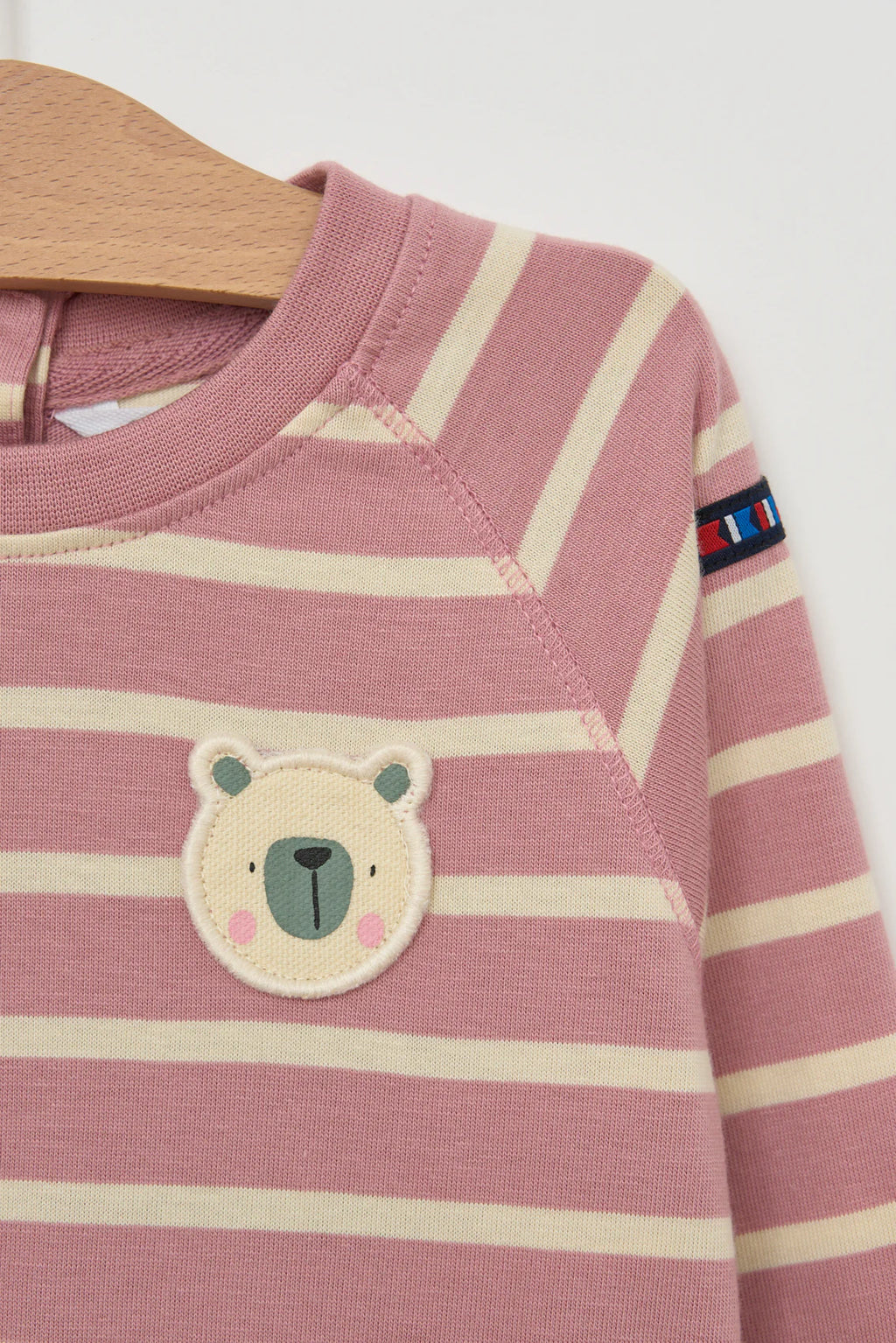 Enterizo a a rayas manga larga rosado