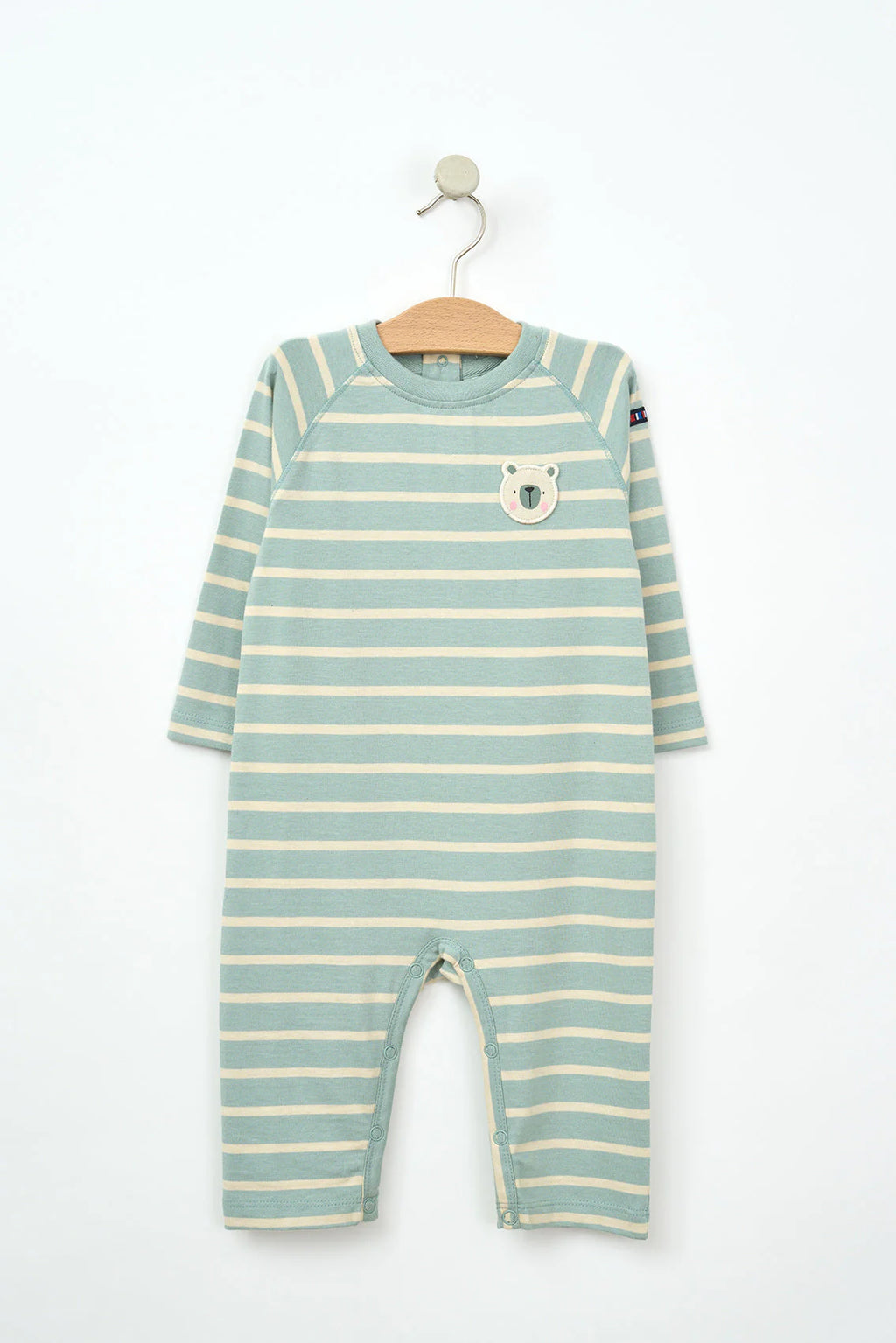 Enterizo a a rayas manga larga aguamarina