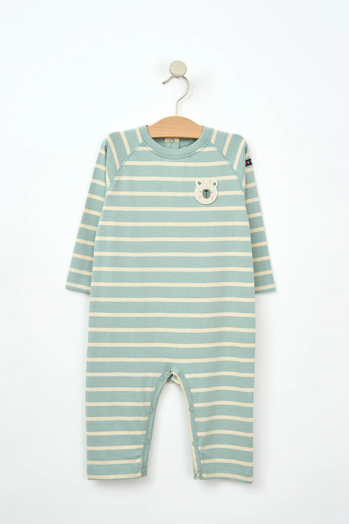 Enterizo a a rayas manga larga aguamarina