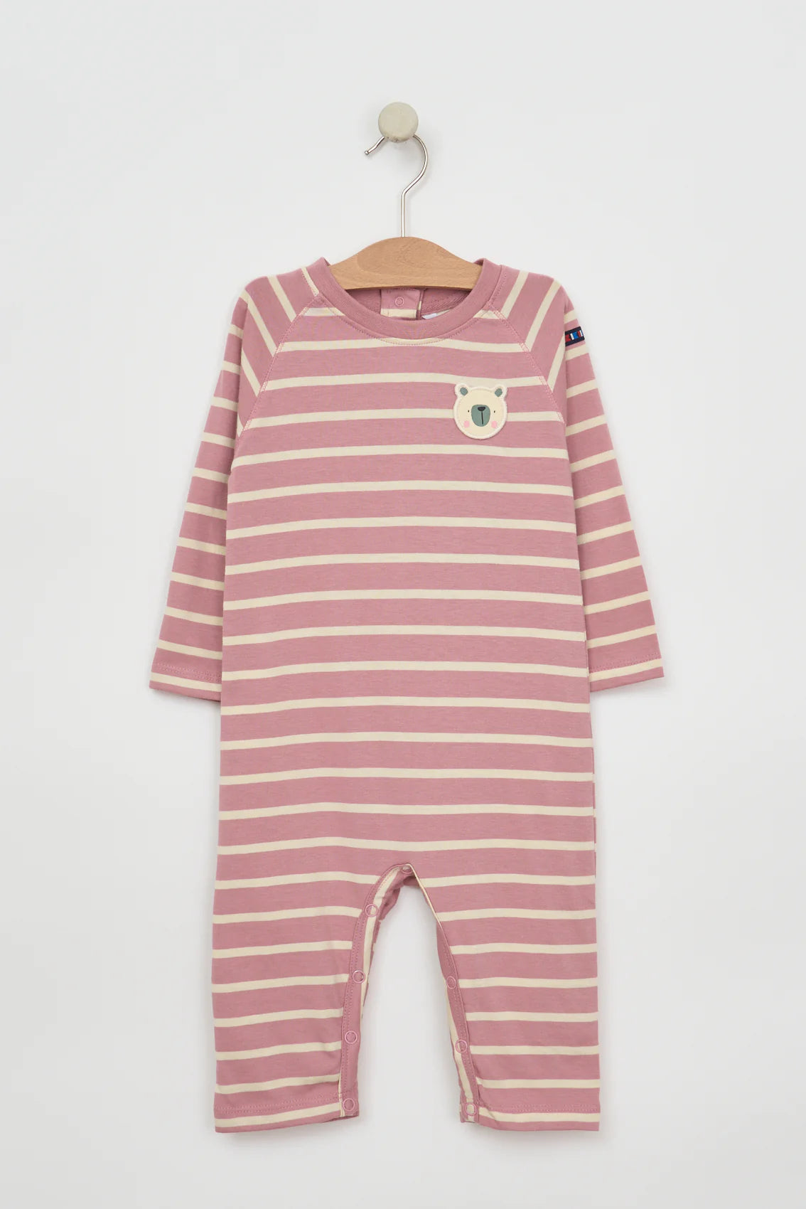 Enterizo a a rayas manga larga rosado