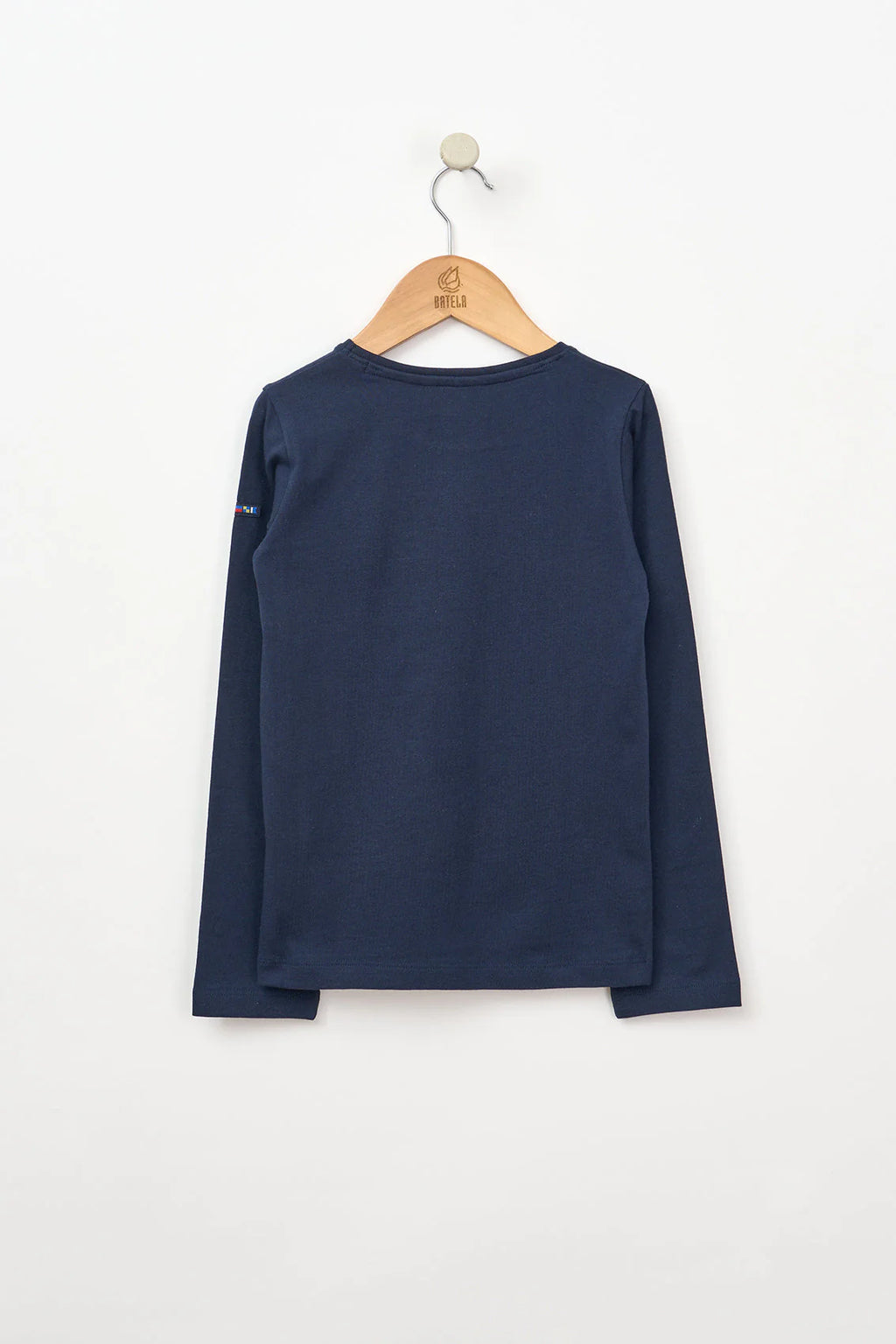 Camiseta algodón manga larga ballena y flores azul