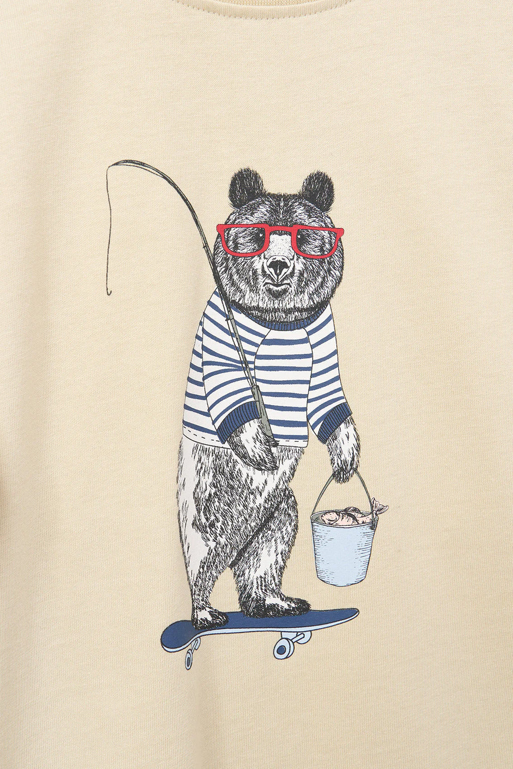 Camiseta manga larga oso pescador