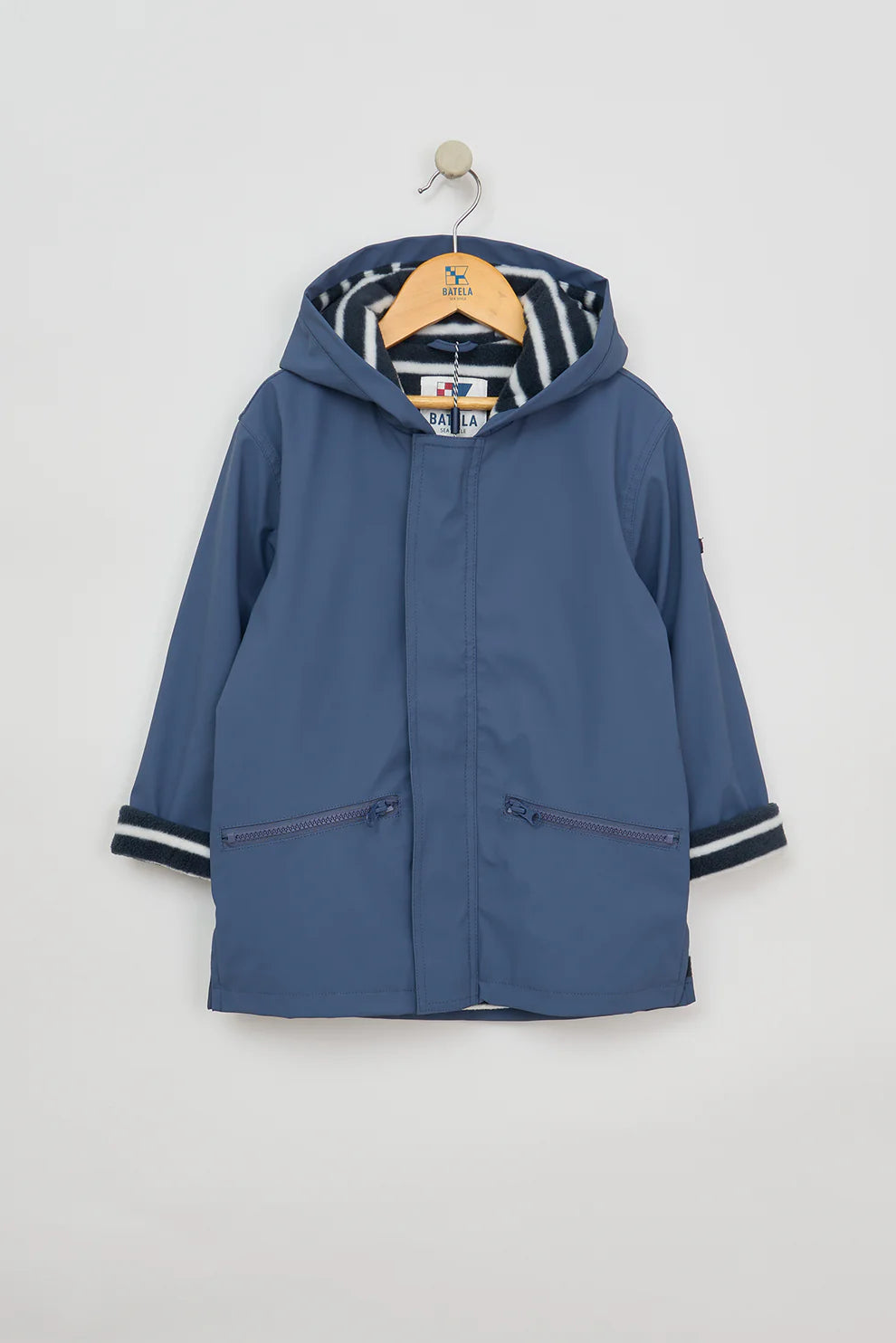 Impermeable infantil con forro polar azul