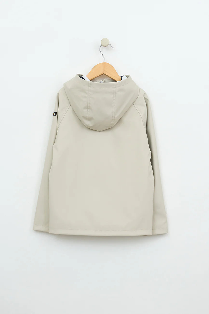 Impermeable marinero impermeable con forro a rayas gris