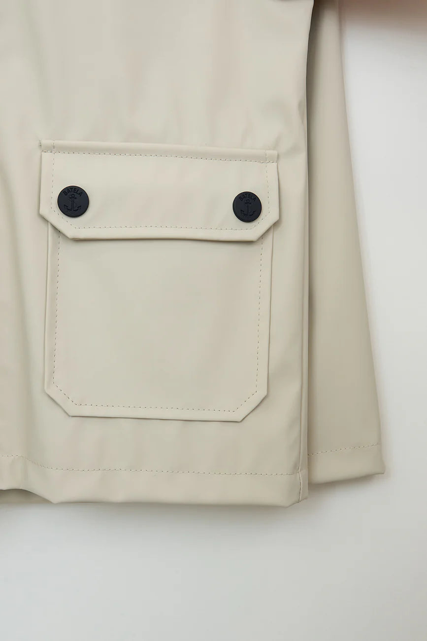 Impermeable marinero impermeable con forro a rayas gris