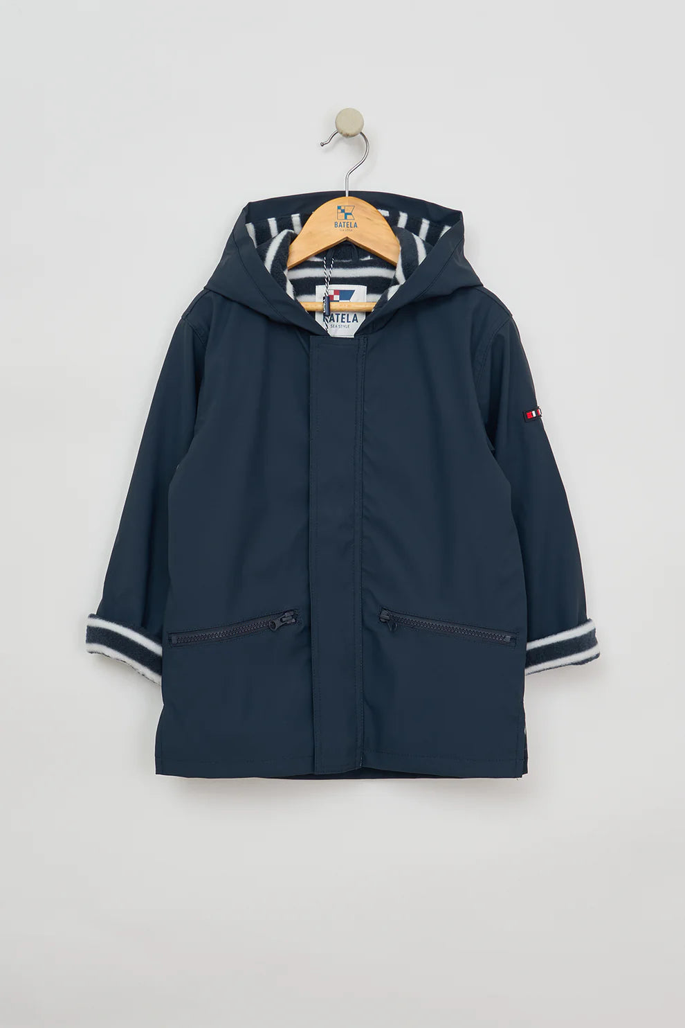 Impermeable infantil con forro polar azul marino