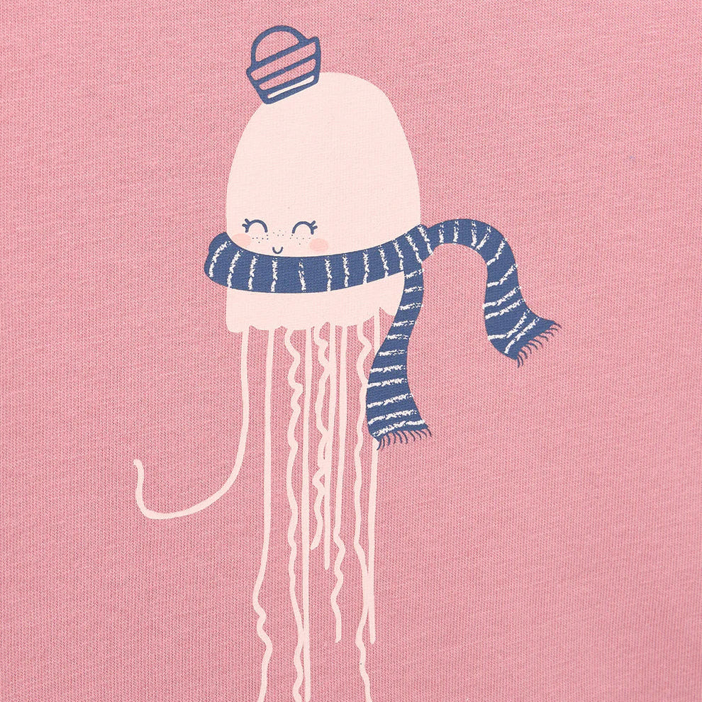Camiseta bebé manga larga medusa rosa