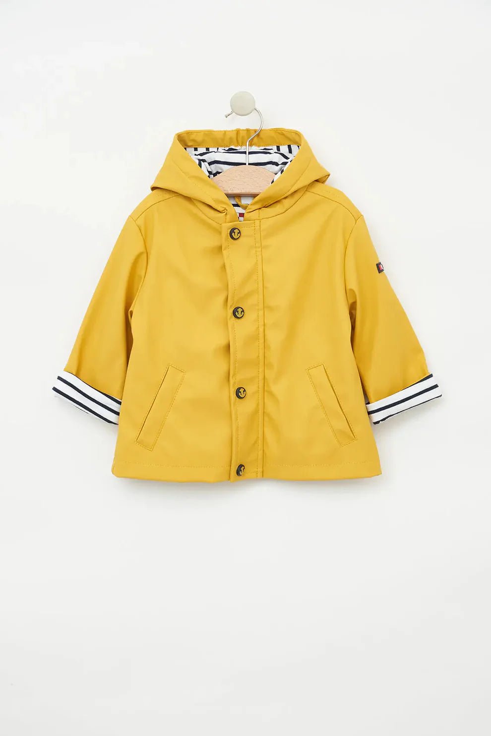 Impermeable de bebé con forro interior en algodón amarillo