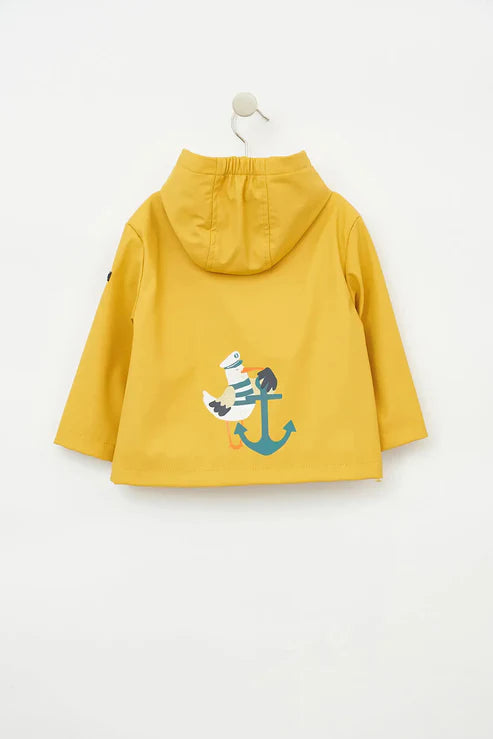 Impermeable de bebé con forro interior en algodón amarillo