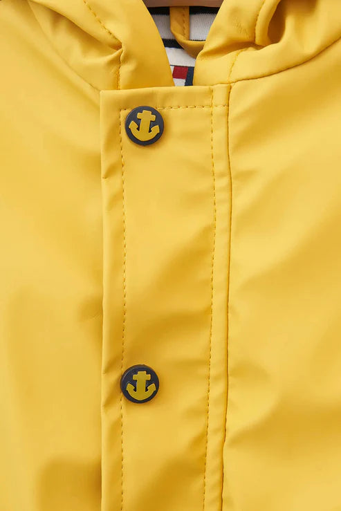 Impermeable de bebé con forro interior en algodón amarillo