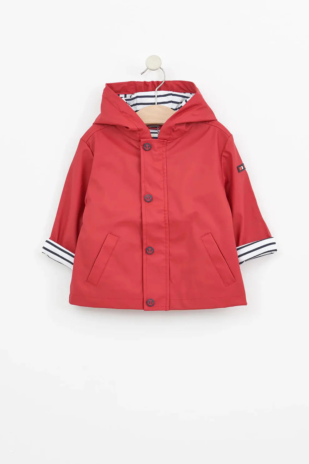 Impermeable de bebé con forro interior en algodón rojo
