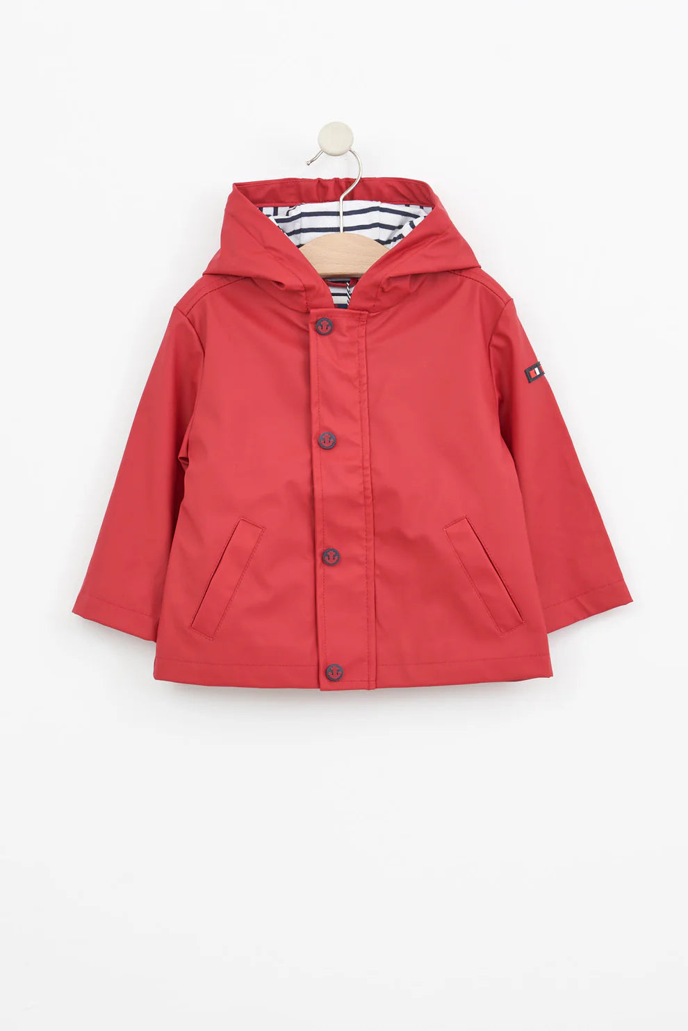 Impermeable de bebé con forro interior en algodón rojo